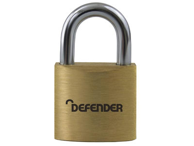 Defender Brass Padlock 60mm Keyed Alike from B&Q