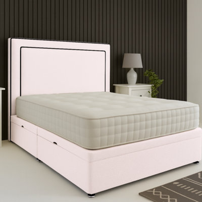 - Urban TexturesSavoy Edge Ottoman Bed Headboard Side Lift: Boucle Pink