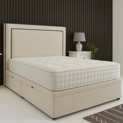 - Urban TexturesSavoy Edge Ottoman Bed Headboard Side Lift: Boucle Cream