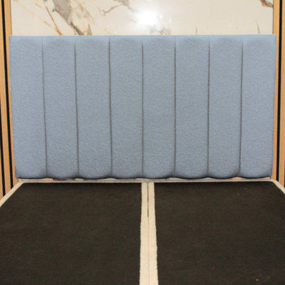 Urban TexturesApollo Luxury 26" High Boucle Fabric Upholstered Line HeadboardSky from B&Q