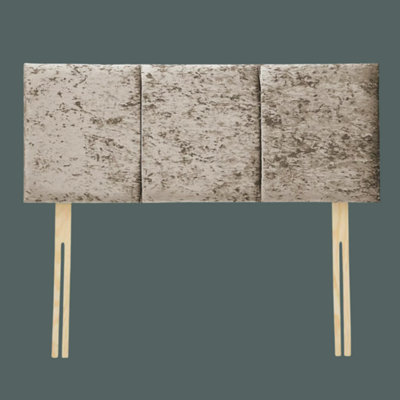 Urban Textures Luxury 26" High Crushed Velvet Fabric Upholstered Elba Bed HeadboardTruffle from B&Q
