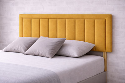 Strutted Urban Textures Mstd Plush Velvet Upholstered Headboard 36 Inch Height from B&Q