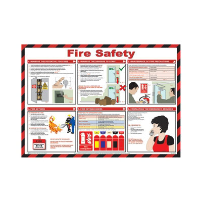 PegdevPdlFirst Aid Laminated Health & Safety Poster A2 LandscapeFire Safety Hazard Sign. from B&Q