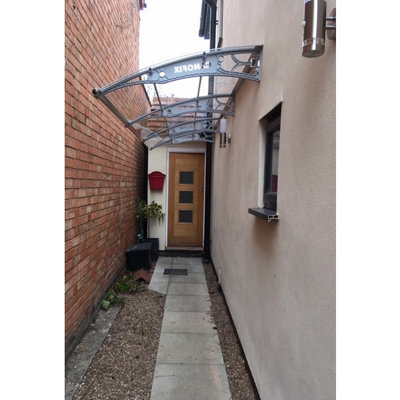 Canofix UK Canofix Door Canopy Pc 3500 Width X 1270 Projection (Grey BracketClear Sheet) from B&Q
