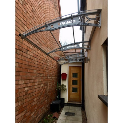 Canofix UK Canofix Door Canopy Pc 4000 Width X 1270 Projection (Grey BracketClear Sheet) from B&Q