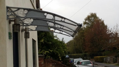 Canofix UK Canofix Door Canopy Pc 1500 Width X 1500 Projection (Grey BracketClear Sheet) from B&Q