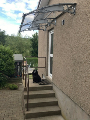 Canofix UK Canofix Door Canopy Pc 7000 Width X 1500 Projection (Grey BracketClear Sheet) from B&Q