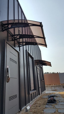 Canofix Uk Canofix Door Canopy Pc 3000 Width X 1270 Projection ( Bracket - Sheet) Black/Bronze