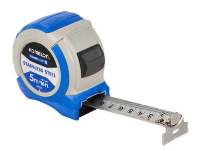 Komelon Ipt57e Stainless Steel Powerblade Pocket Tape 5M/16Ft (Width 27Mm) Komipt57e