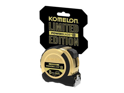 B&Q -  Mpt87E-K Limited Edition Gold Tape Measure Powerblade 8M/26Ft Kom826Gold