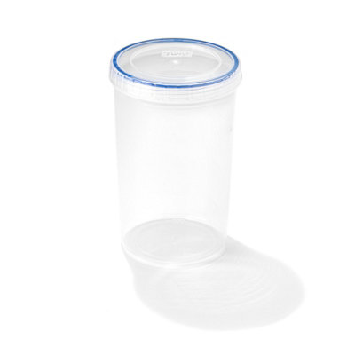 Locknlock Twist Clear Round Plastic Easy Clean Reusable Airtight Food Storage Container 1.3L from B&Q