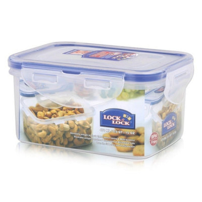 LocknLock Set of 2 HPL807 storage containers, food storage containers, 470 ml, dimensions (L x W x H): 135 x 102 x 68 mm, suitable for freezing and microwave, lock and lock containers, food box, meal - Image 8