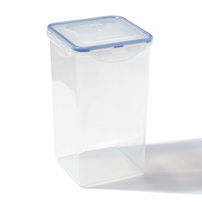Locknlock Classic Clear Square Plastic Easy Clean Reusable Airtight Food Storage Container 4L
