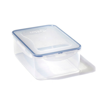 Locknlock Classic Clear Rectangular Plastic Easy Clean Reusable Airtight Food Storage Container 2.6L from B&Q