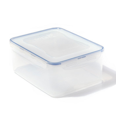 Locknlock Classic Clear Rectangular Plastic Airtight Food Storage Container With Freshness Tray 5.5L Large