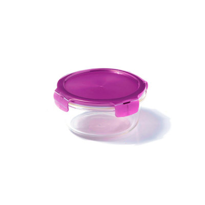 B&Q -  Eco Ovenglass Clear Round Borosilicate Glass Airtight Reusable Food Storage Container 650Ml