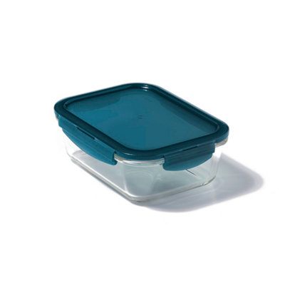 B&Q -  Eco Ovenglass Clear Rectangular Glass Airtight Food Storage Container With Loose Lid 1L