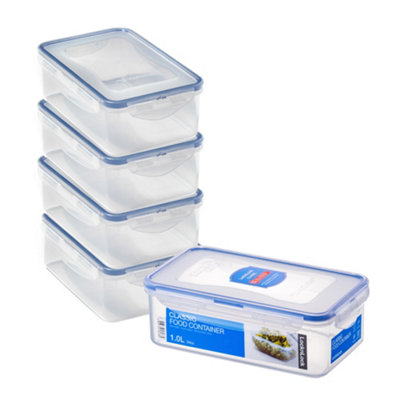 LocknLock Classic Rectangle Set of 5 x 1 L Airtight Food Storage Containers - Image 4