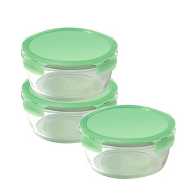 Rackhams Ovenglass Round Food Containers With Lids, 3 X 950Ml - Image 3