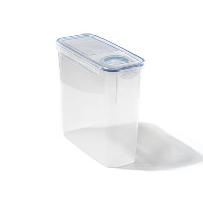 B&Q -  Classic Slimline Clear Rectangle Plastic Airtight Cereal Storage Container With Lid 3.4L