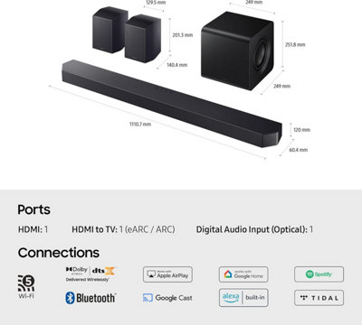 Samsung Soundbar Hw-Q930F9.1.4Wi-FiSubwoofer Wireless & Rear Speaker