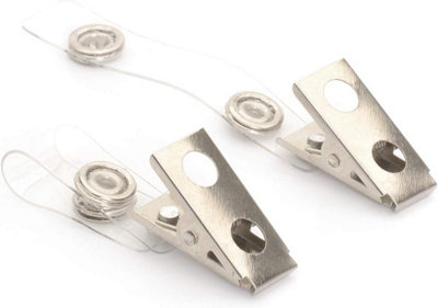 Ckb Ltd Pack Of 50 Id Badge Clips Metal Crocodile Clips & Plastic Straps Used For Visitor Name Tag Security Pass Card Holders from B&Q
