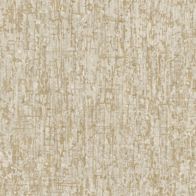 B&Q -  Did Concrete Antique Gold Wallpaper