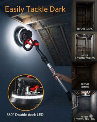 880W Electric Drywall Sander Wall Surface Putty Grinding Tool Dustless ...