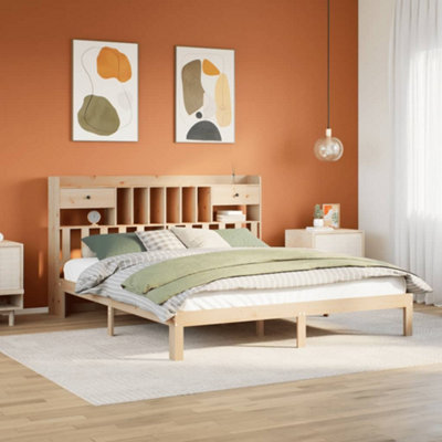 Berkfield Bookcase Bed Without Mattress 180X200Cm Solid Wood Pine from B&Q