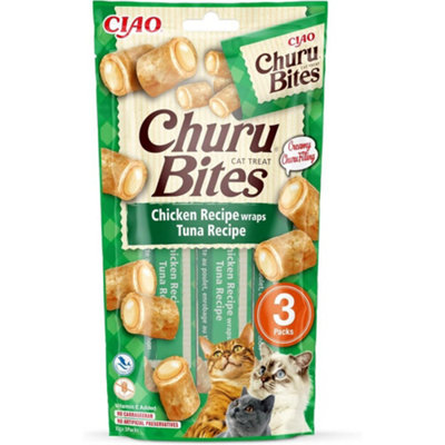 Churu Bites Chicken Recipe Wraps Tuna Recipe Creamy Churu Filling 10G X 3 Pack from B&Q