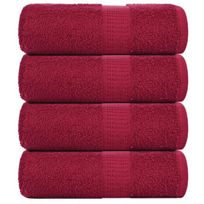 Berkfield Guest Towels 4 Pcs Bordeaux 30X50 Cm 360 Gsm 100% Cotton from B&Q