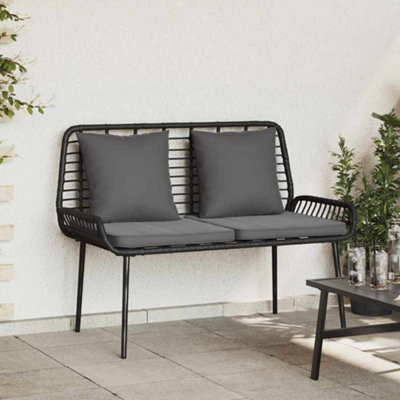 Berkfield Garden Bench Poly RattanSteel from B&Q