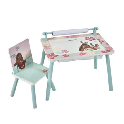 Disney Moana Kids Table And Chair SetActivity Table For Toddlers With Lift-Up TabletopChalkboard And Nylon Storage Space from B&Q