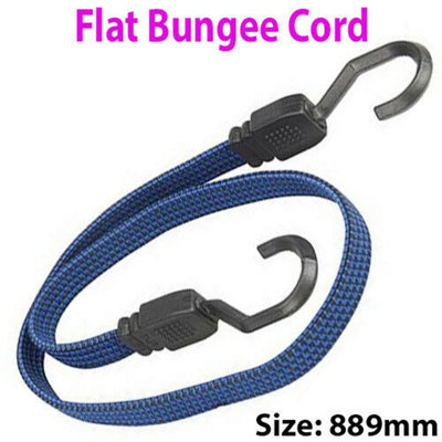 889mm Flat Bungee Cord Band Elastic Luggage Rope Straps Car Bike Tie Stretch