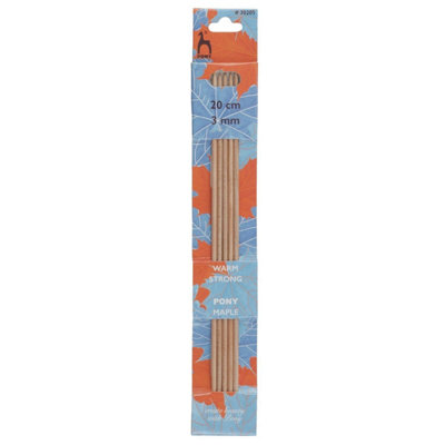 Groves Of Thames Maple De Kp 20Cmx3.0Knitting Pins: Double-Ended: Set Of Five: Maple: 20Cm X 3.00mmPony from B&Q