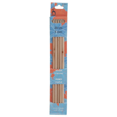 Groves Of Thames Maple De Kp 20Cmx5.00 - Knitting Pins: Double-Ended: Set Of Five: Maple: X 5.00Mm - Pony 20Cm