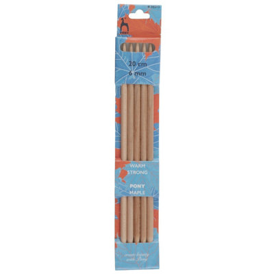 Groves Of Thames Maple De Kp 20Cmx6.00Knitting Pins: Double-Ended: Set Of Five: Maple: 20Cm X 6.00mmPony from B&Q