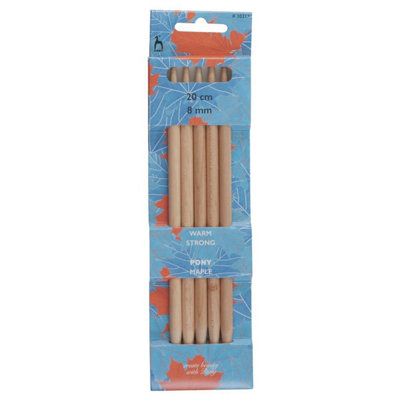 Groves Of Thames Maple De Kp 20Cmx8.00Knitting Pins: Double-Ended: Set Of Five: Maple: 20Cm X 8.00mmPony from B&Q