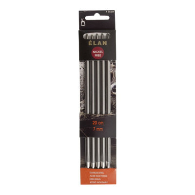 Groves Of Thames S/s Kp De 20Cmx7.00Knitting Pins: Double-Ended: Set Of Five: Stainless Steel: Elan: 20Cm X 7.00mmPony from B&Q