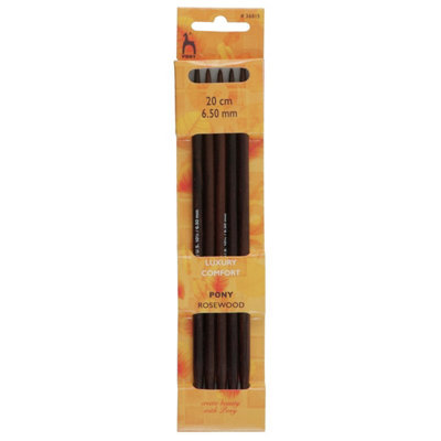 Groves Of Thames Rwood Kp De 20Cmx6.50Knitting Pins: Double-Ended: Set Of 5: Rosewood: 20Cm X 6.50mmPony from B&Q