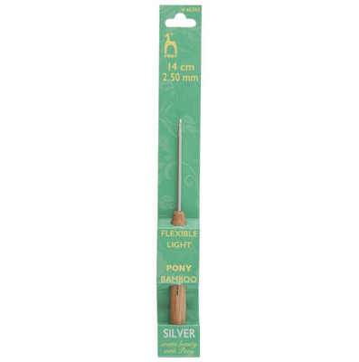 B&Q -  C/hk W/bamb 2.50Crochet Hook: Aluminium With Bamboo Handle: 14Cm X 2.50mmPony