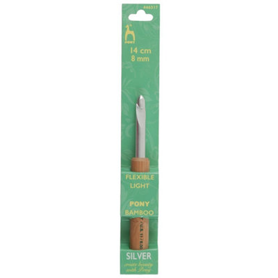 Pony Bamboo Silver Crochet Hook - 8.0mm (UK 0 - US L/11) - Image 3