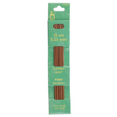Groves Of Thames Bamb De Kp 15Cmx3.25 - Knitting Pins: Double-Ended: Set Of Five: Bamboo: X 3.25Mm - Pony 15Cm