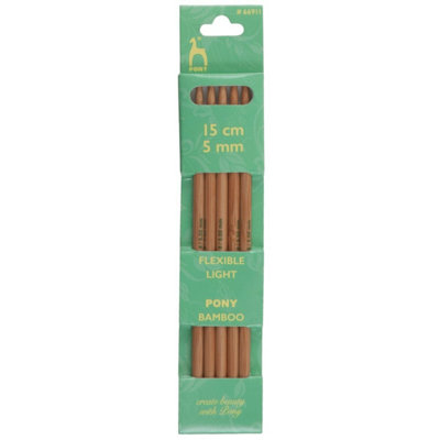 Groves Of Thames Bamb De Kp 15Cmx5.00 - Knitting Pins: Double-Ended: Set Of Five: Bamboo: X 5.00Mm - Pony 15Cm