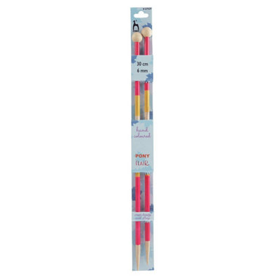 B&Q -  Knitting Pins: Single-Ended: Hand Coloured: Flair: 30Cm X 6.00mm
