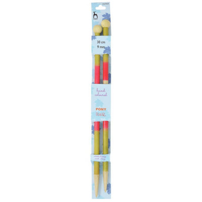 B&Q -  Knitting Pins: Single-Ended: Hand Coloured: Flair: 30Cm X 9.00mm