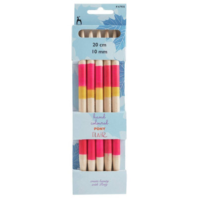 Groves Of Thames Knitting Pins: Double-Ended: Set Of Five: Flair: Hand Coloured: 20Cm X 10.00mm from B&Q