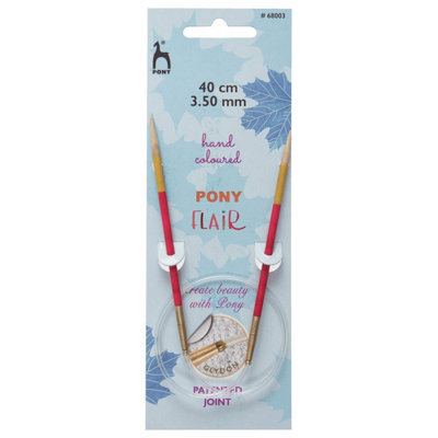 B&Q -  Flr Circ 40Cmx3.50mmKnitting Pins: Circular: Fixed: Hand Coloured: Flair: 40Cm X 3.50mmPony