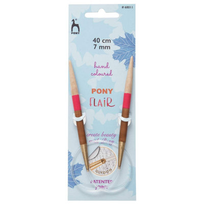 B&Q -  Flr Circ 40Cmx7.00mmKnitting Pins: Circular: Fixed: Hand Coloured: Flair: 40Cm X 7.00mmPony