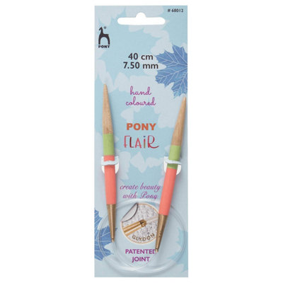 B&Q -  Flr Circ 40Cmx7.50mmKnitting Pins: Circular: Fixed: Hand Coloured: Flair: 40Cm X 7.50mmPony